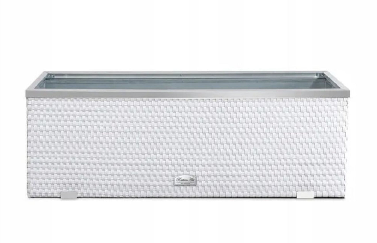 XL Polyrattan Alu Pflanzgefäß 98cm Pflanzkübel Blumentopf Blumenkübel Hochbeet