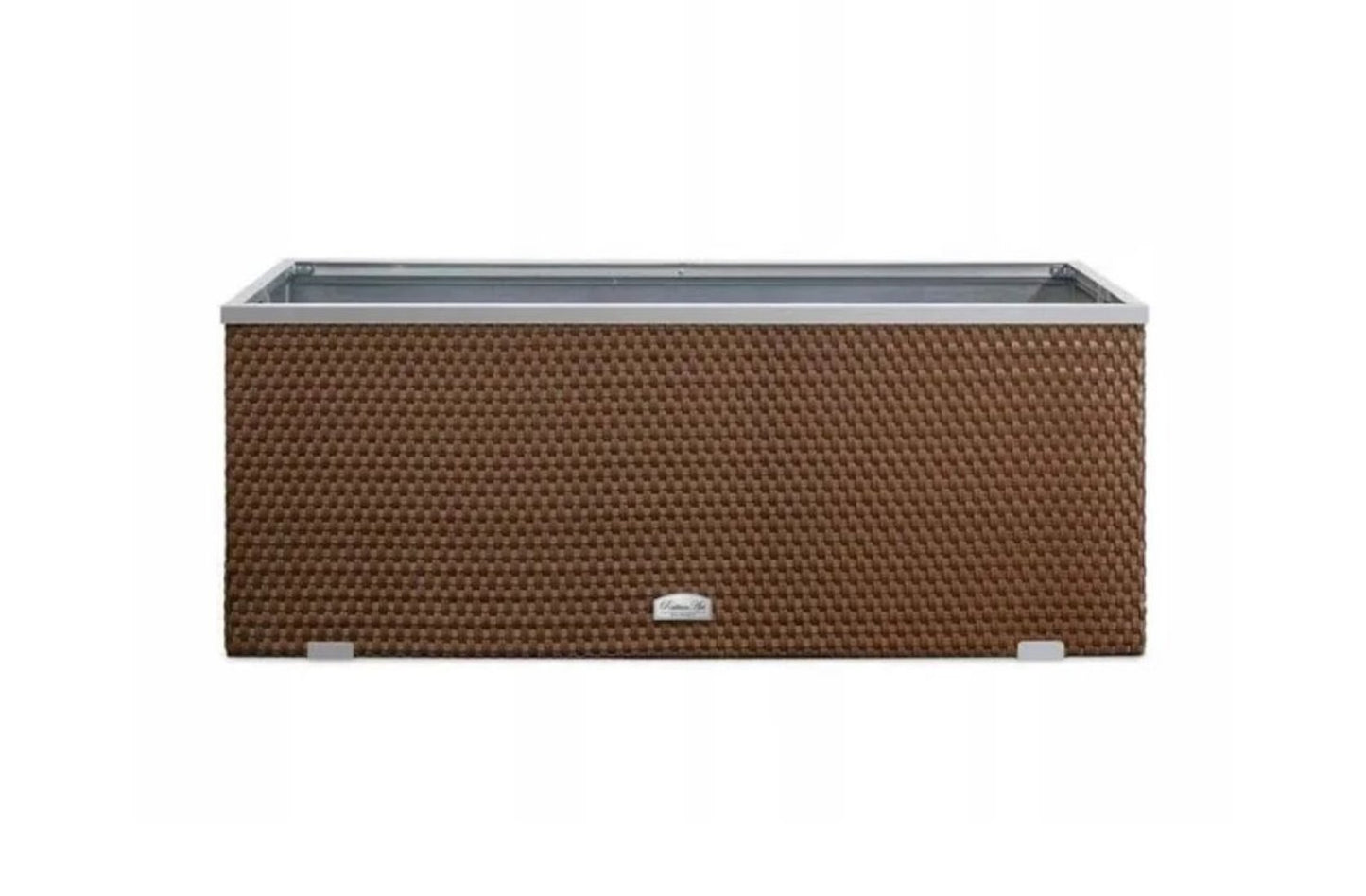 XL Polyrattan Alu Pflanzgefäß 98cm Pflanzkübel Blumentopf Blumenkübel Hochbeet