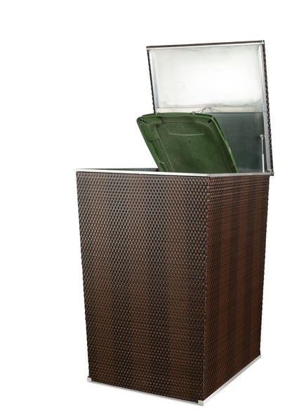 Polyrattan Mülltonnenbox Aufbewahrung Mülltonne Mülltonnenverkleidung Müllbox