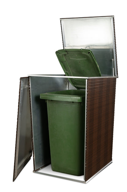 Polyrattan Mülltonnenbox Aufbewahrung Mülltonne Mülltonnenverkleidung Müllbox