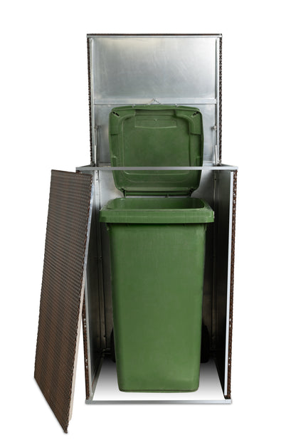 Polyrattan Mülltonnenbox Aufbewahrung Mülltonne Mülltonnenverkleidung Müllbox