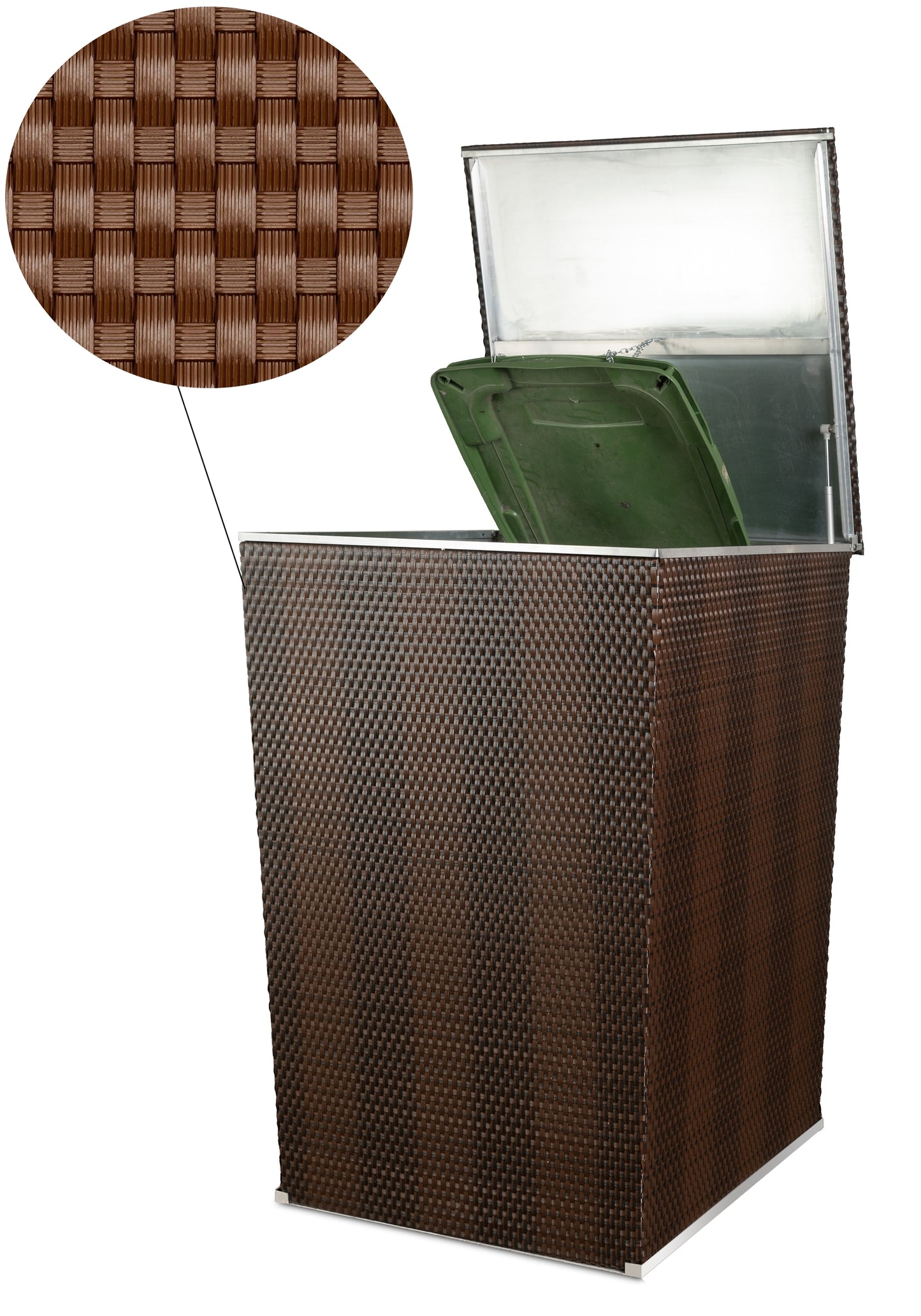 Polyrattan Mülltonnenbox Aufbewahrung Mülltonne Mülltonnenverkleidung Müllbox