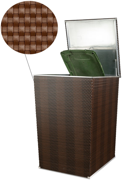 Polyrattan Mülltonnenbox Aufbewahrung Mülltonne Mülltonnenverkleidung Müllbox