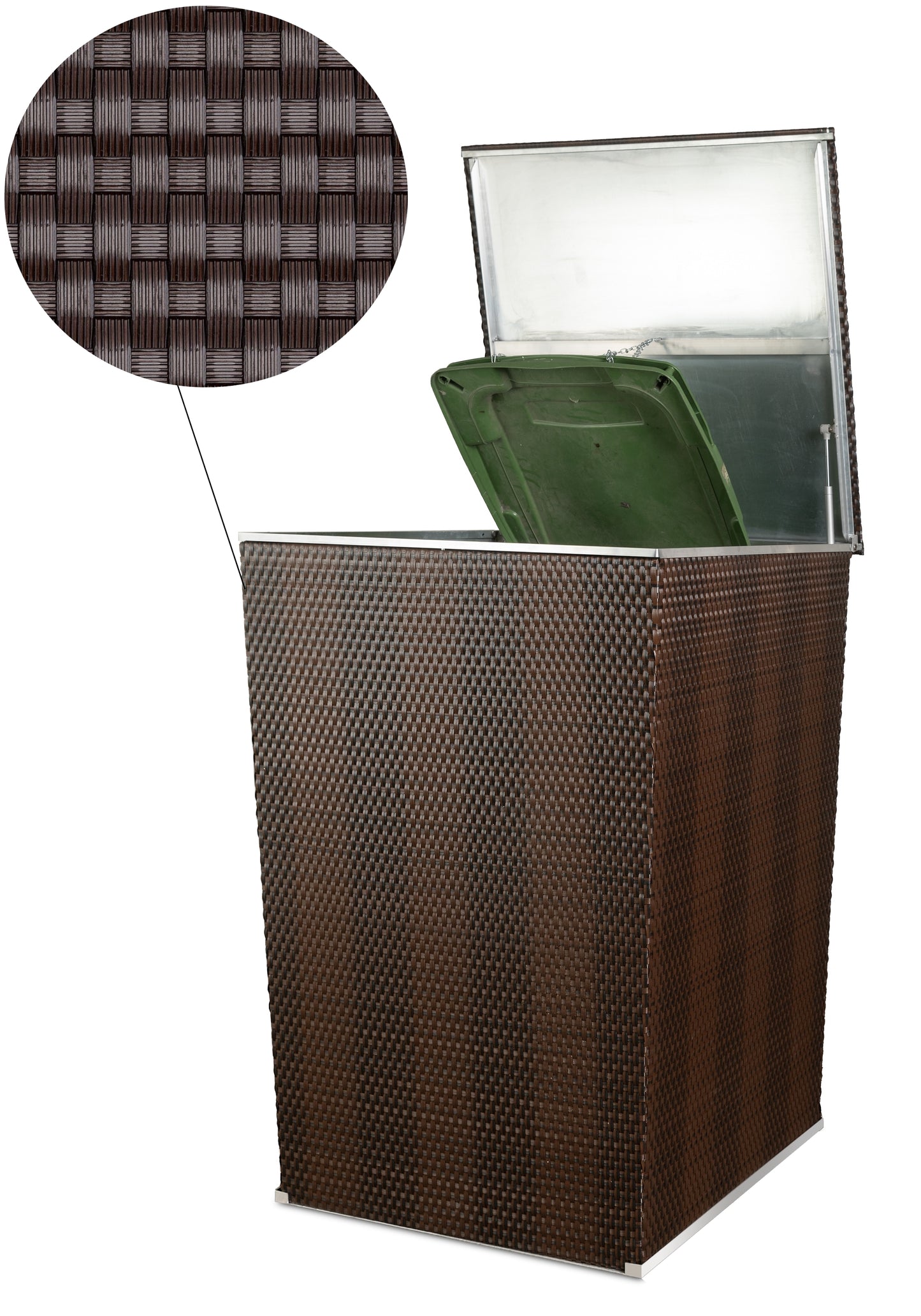 Polyrattan Mülltonnenbox Aufbewahrung Mülltonne Mülltonnenverkleidung Müllbox