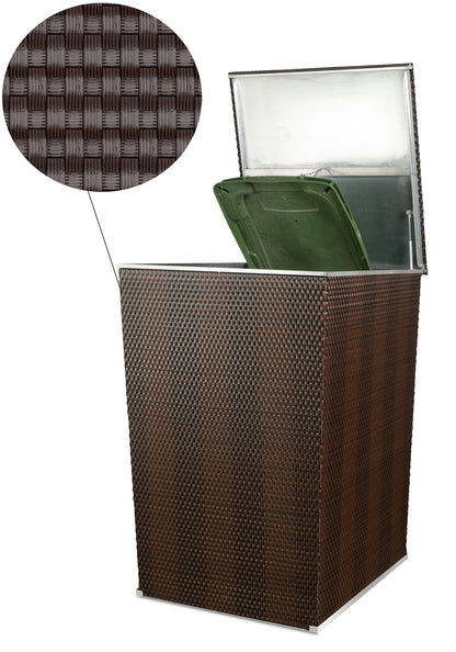 Polyrattan Mülltonnenbox Aufbewahrung Mülltonne Mülltonnenverkleidung Müllbox