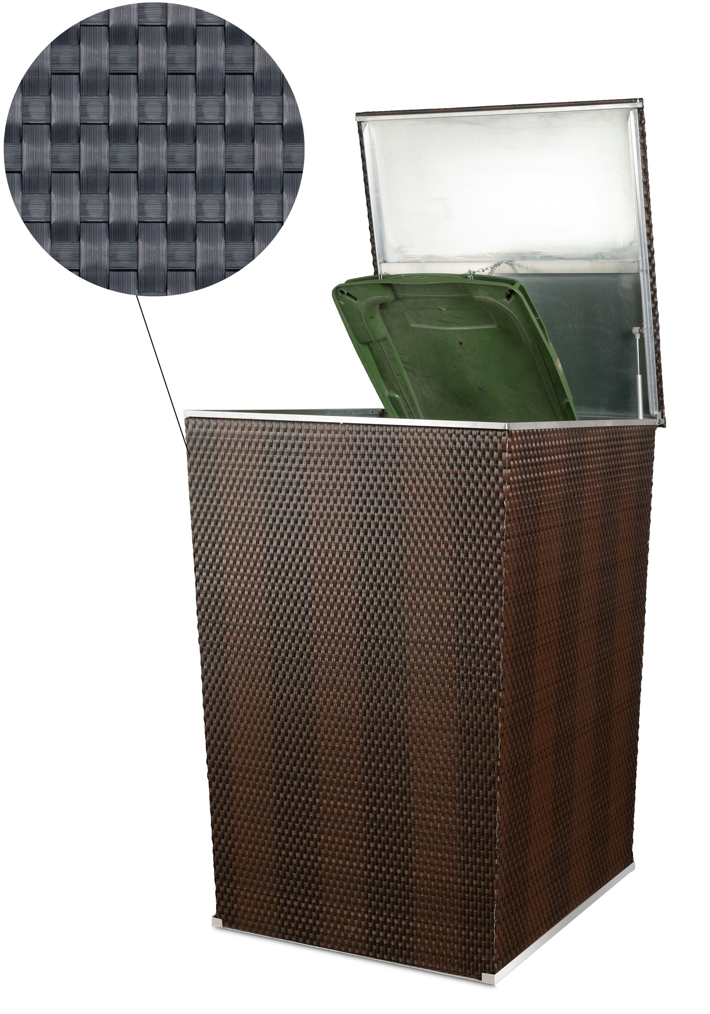 Polyrattan Mülltonnenbox Aufbewahrung Mülltonne Mülltonnenverkleidung Müllbox