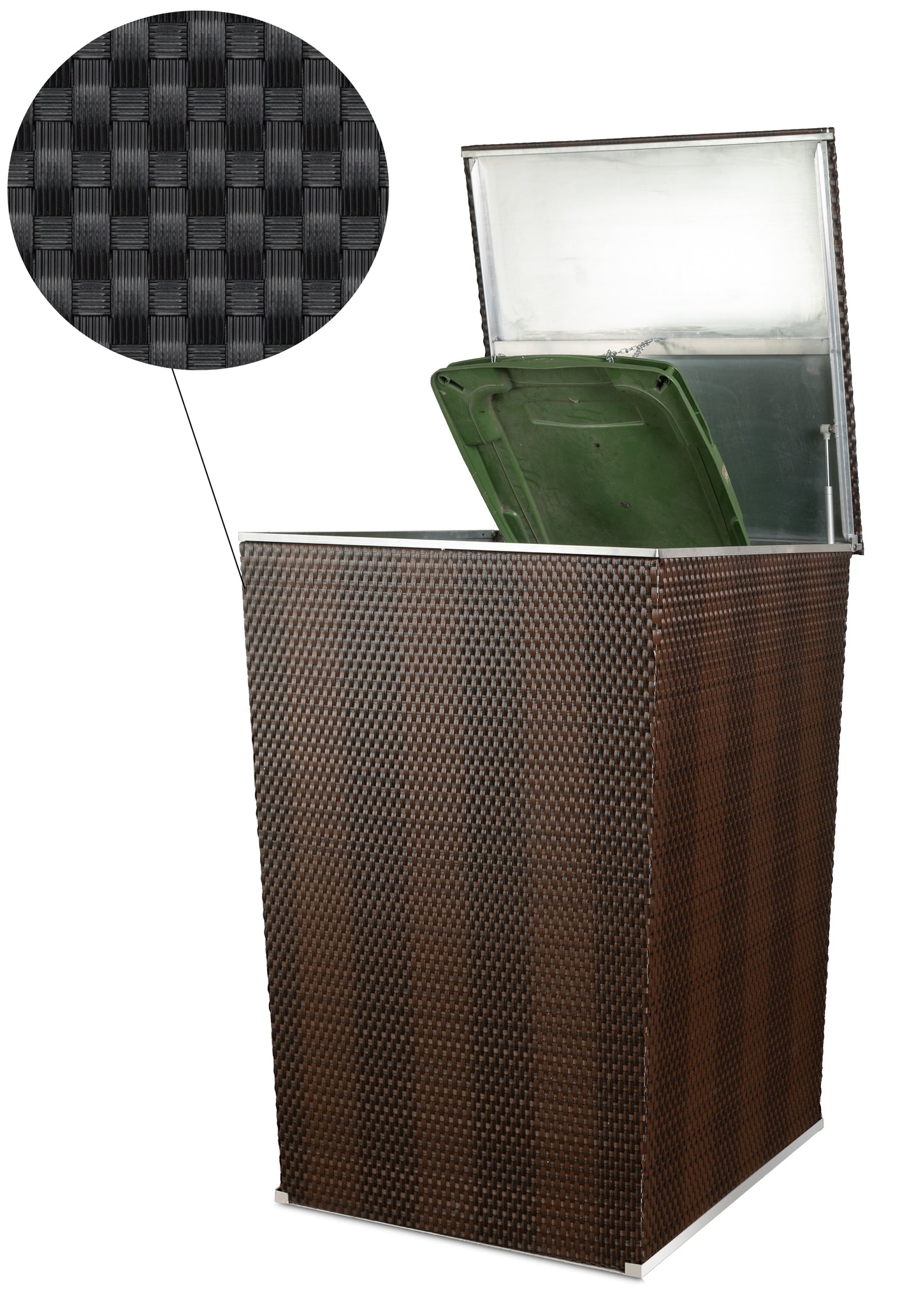 Polyrattan Mülltonnenbox Aufbewahrung Mülltonne Mülltonnenverkleidung Müllbox