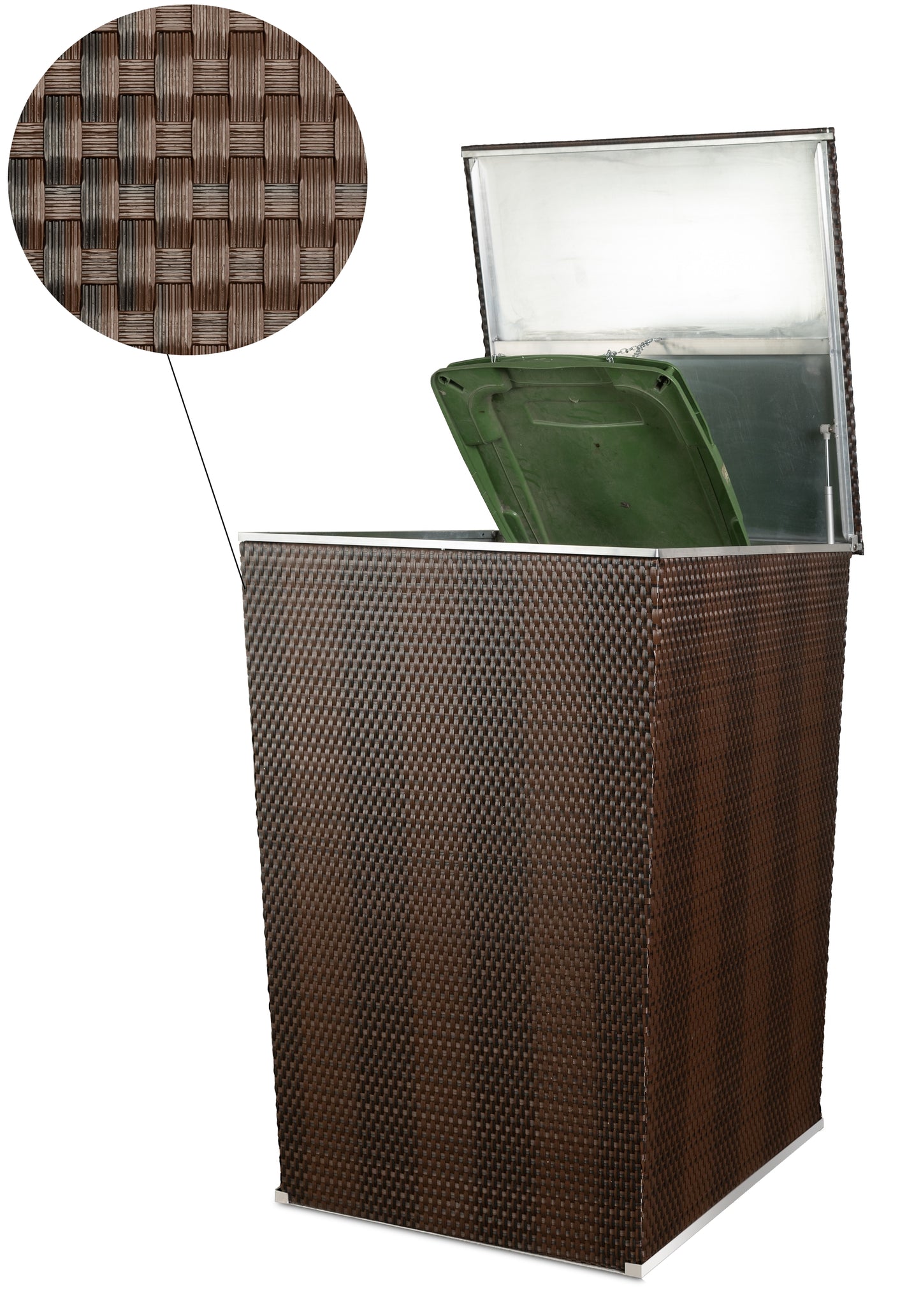 Polyrattan Mülltonnenbox Aufbewahrung Mülltonne Mülltonnenverkleidung Müllbox