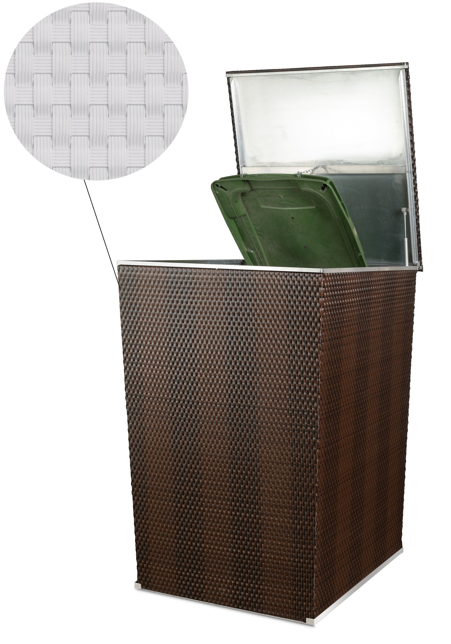 Polyrattan Mülltonnenbox Aufbewahrung Mülltonne Mülltonnenverkleidung Müllbox