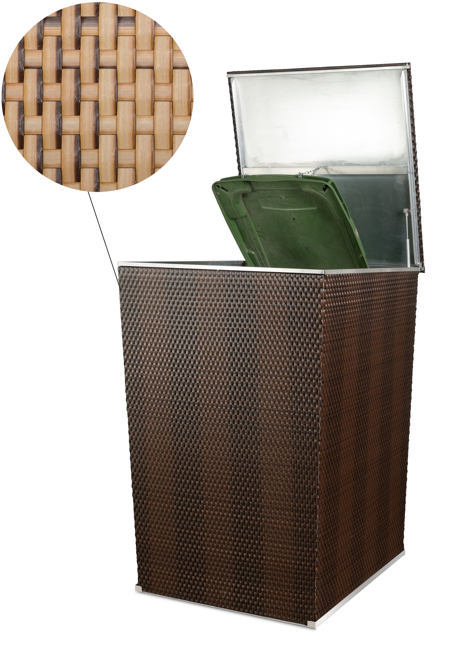 Polyrattan Mülltonnenbox Aufbewahrung Mülltonne Mülltonnenverkleidung Müllbox