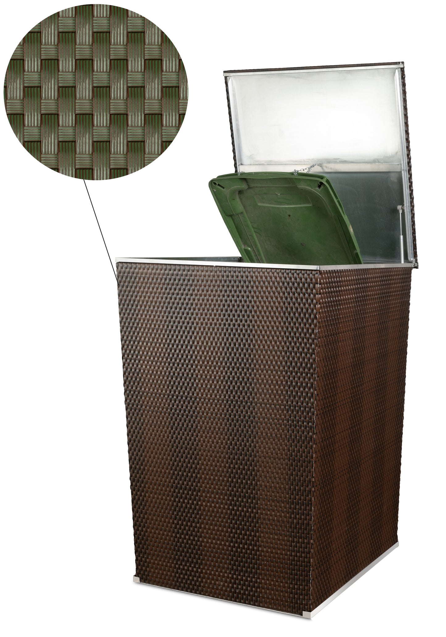 Polyrattan Mülltonnenbox Aufbewahrung Mülltonne Mülltonnenverkleidung Müllbox