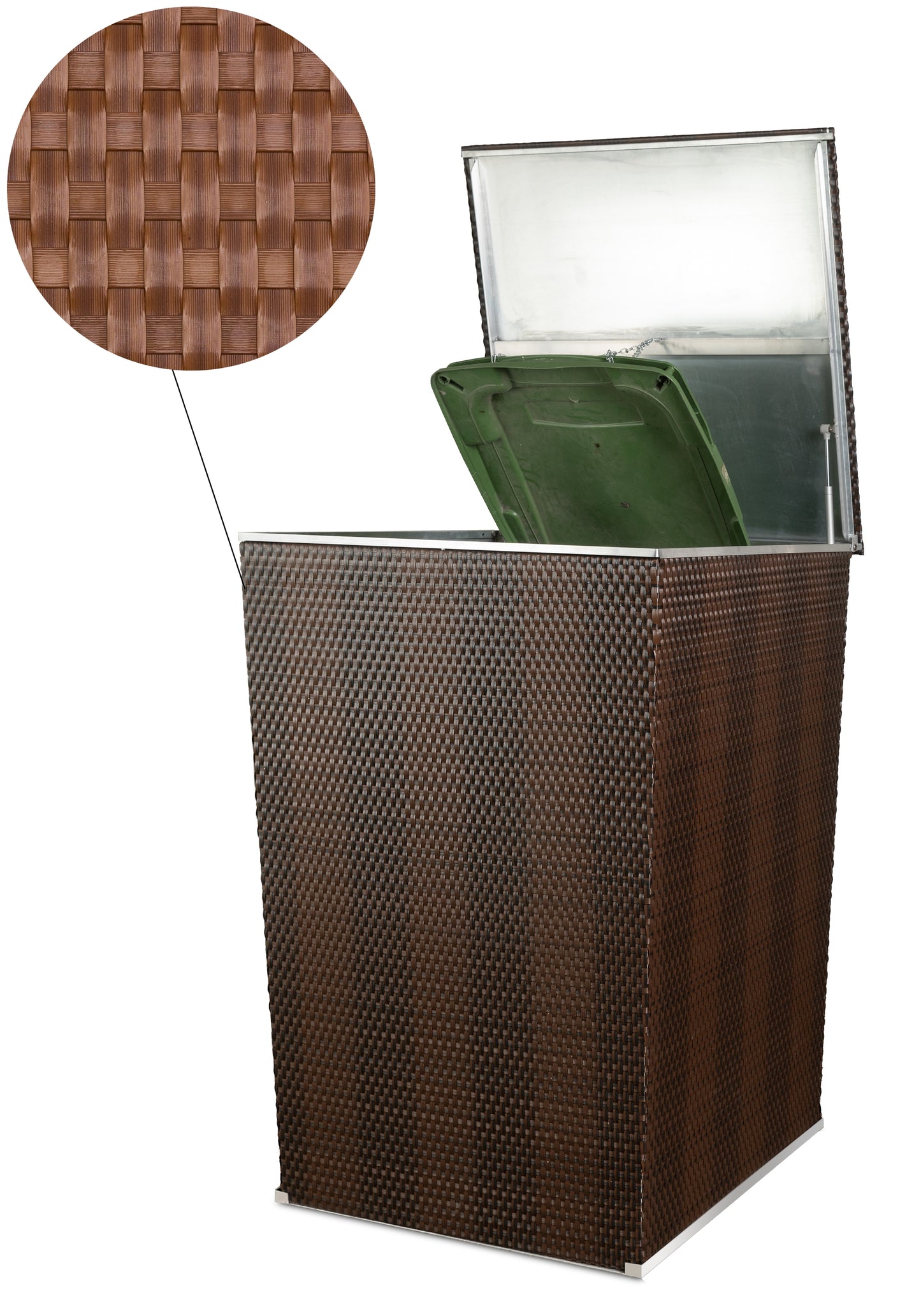 Polyrattan Mülltonnenbox Aufbewahrung Mülltonne Mülltonnenverkleidung Müllbox