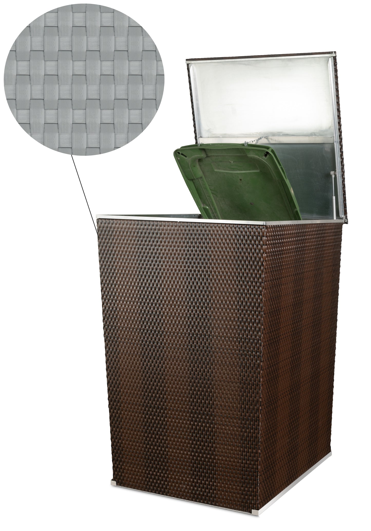 Polyrattan Mülltonnenbox Aufbewahrung Mülltonne Mülltonnenverkleidung Müllbox