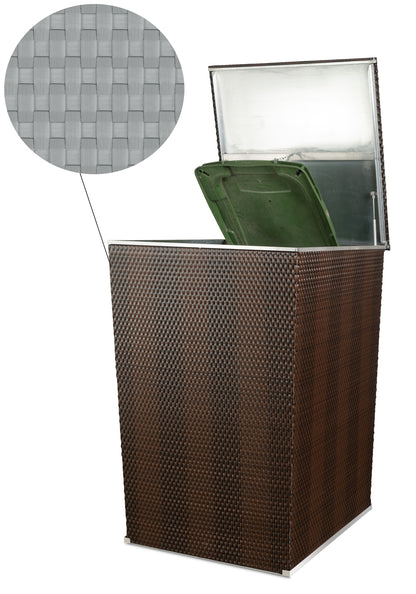 Polyrattan Mülltonnenbox Aufbewahrung Mülltonne Mülltonnenverkleidung Müllbox