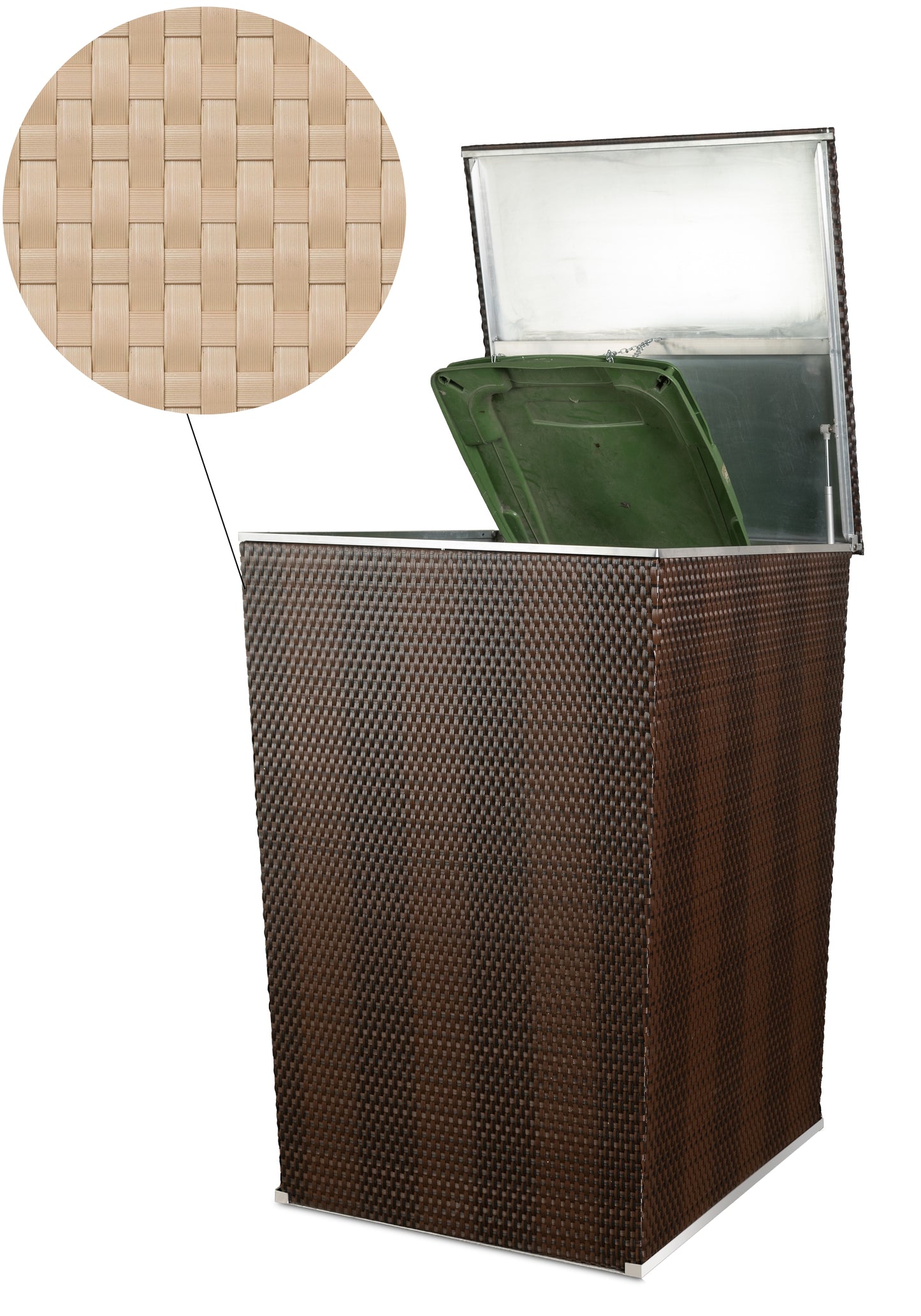 Polyrattan Mülltonnenbox Aufbewahrung Mülltonne Mülltonnenverkleidung Müllbox