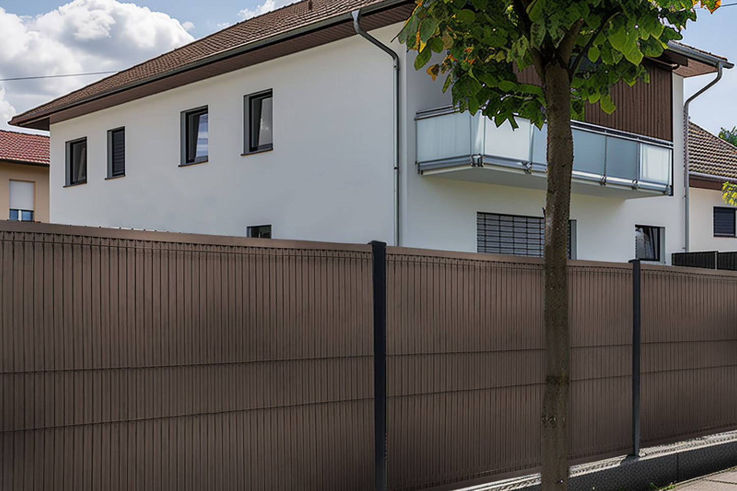 Zaun PVC Sichtschutzstreifen vertikal 153x250cm Grün Sichtschutz Kunststoff