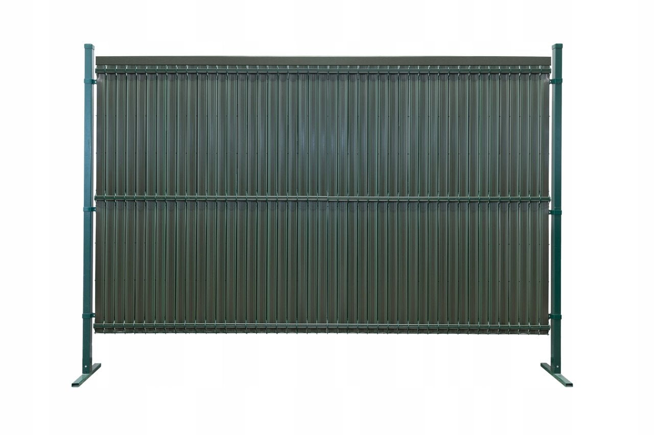 Zaun PVC Sichtschutzstreifen vertikal 153x250cm Grün Sichtschutz Kunststoff