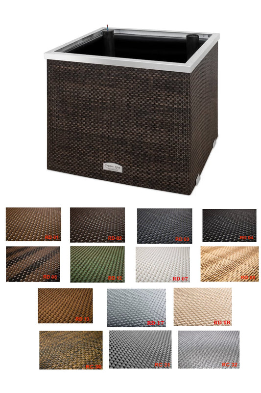 XL Polyrattan Pflanzkübel mit Selbstbewässerung Blumentopf Blumenkübel Hochbeet