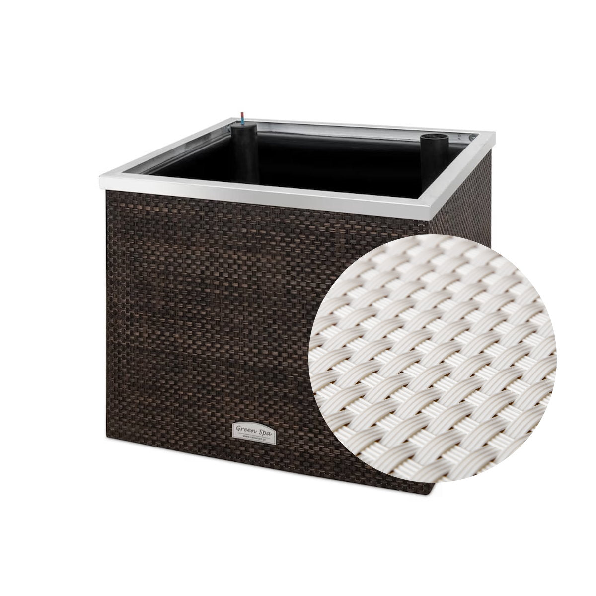 XL Polyrattan Pflanzkübel mit Selbstbewässerung Blumentopf Blumenkübel Hochbeet