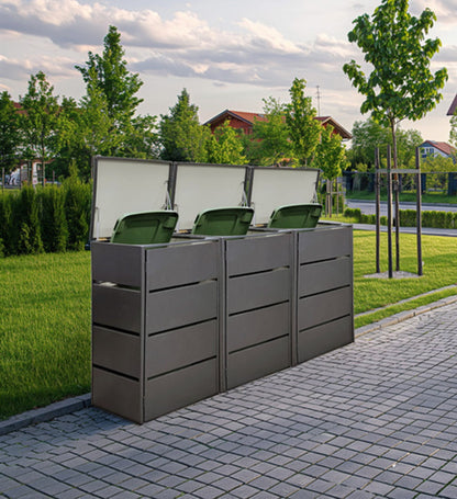 Premium Lamellen Mülltonnenbox Anthrazit Aufbewahrung Mülltonnen Box Verkleidung