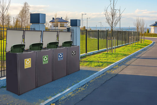 Premium Stahl Mülltonnenbox Anthrazit Aufbewahrung Set Mülltonnen Verkleidung