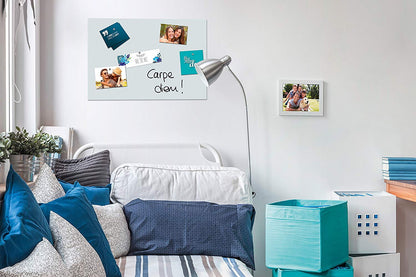 Be!Board SY487 Glas-Magnettafel reinweiß 60x40cm + 6 Magnete + 1 schwarzer Stift