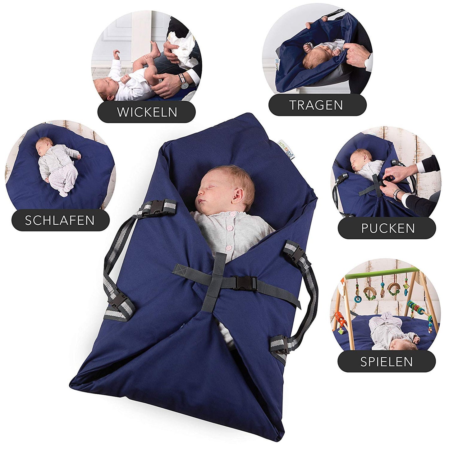 5in1 Schubidoo baby's bag Pucksack Tragegurt Baby Trage Tasche Auflage Decke