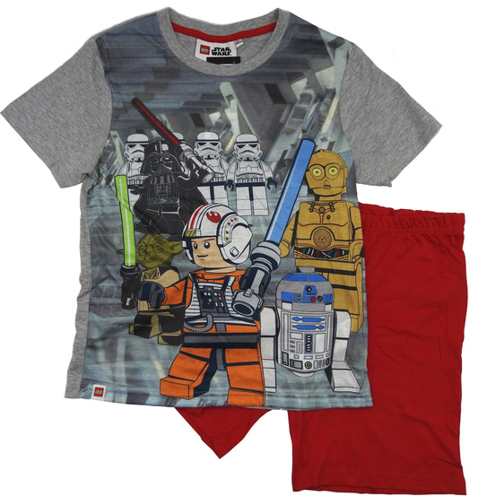 Lego Star Wars Kinder Schlafanzug kurz 2tlg. Shorty Pyjama Set Saga Jedi Jungen