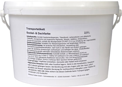 Wilckens 2,5l Sockel u. Dachfarbe Steingrau Sockelfarbe Außenfarbe Farbe Lack