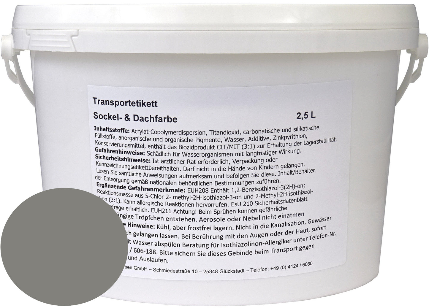 Wilckens 2,5l Sockel u. Dachfarbe Steingrau Sockelfarbe Außenfarbe Farbe Lack