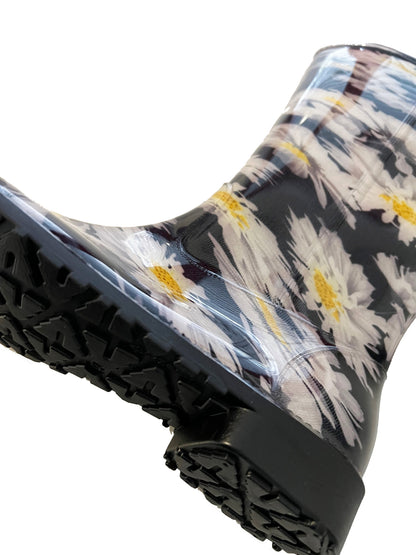 WKTEX Damen Regenstiefel Gummistiefel Damenstiefel Stiefel Stiefeletten Blumen