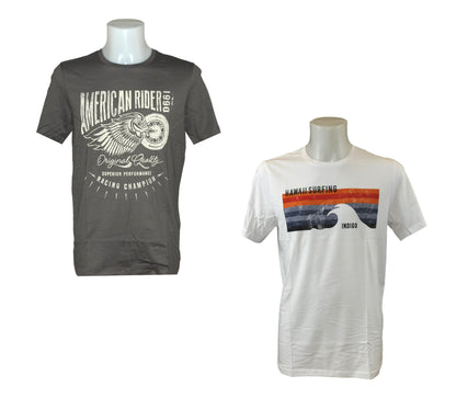 Herren T-Shirt bedruckt Basic BIO Baumwolle Kurzarm Shirt Rundhals Organic