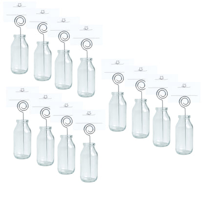 12x Glasflasche Platzkarte Kartenhalter Namensschild Tischkartenhalter Hochzeit