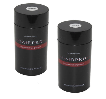 2x LALABS Hairpro Schütthaar Haarverdichter Streuhaare Pulver Haarfasern GRAU