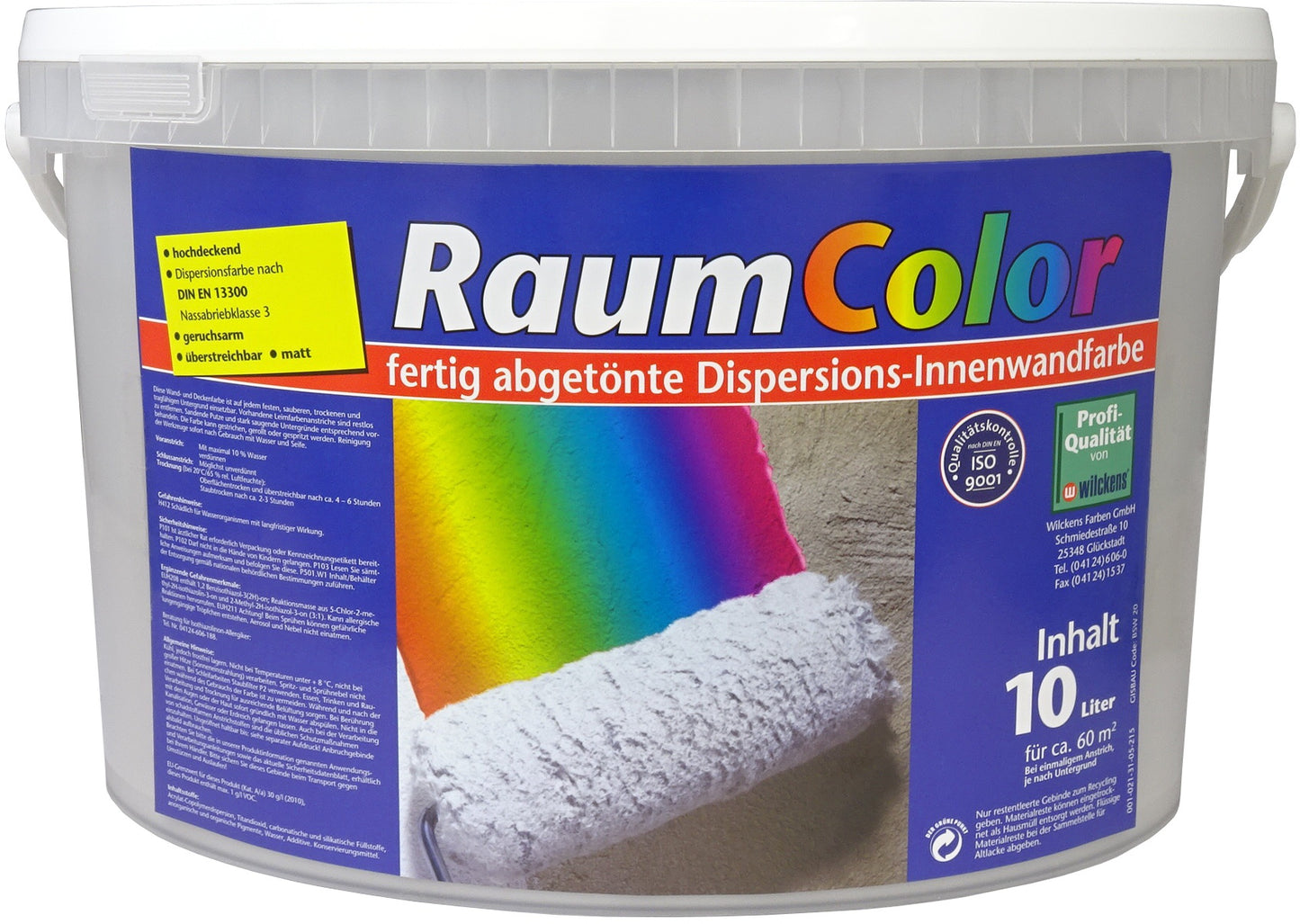 Wilckens Raumcolor Samtgrau 10L Innenfarbe Wandfarbe hochdeckend matt Farbe