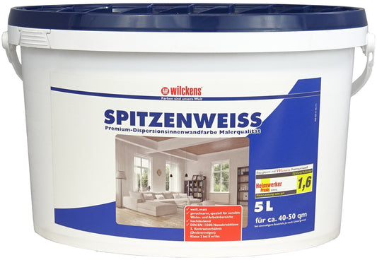 Wilckens 5l Spitzen-Weiss Wandfarbe schneeweiß Innenfarbe Wohnraumfarbe