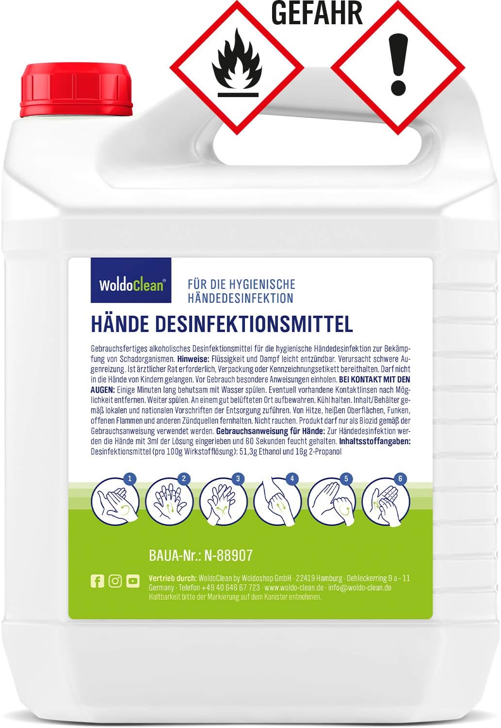 5l Desinfektion Desinfektionsmittel Kanister Haut Hände Flächen Hygiene Reiniger