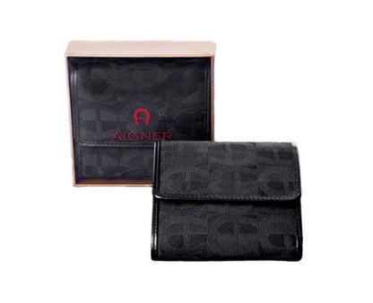 AIGNER Original Damen Geldbörse Portemonnaie Leder Portmonee schwarz