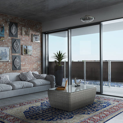 Polyrattan PVC Sichtschutzmatte 300x100 Balkon Sichtschutz Zaun Windschutz braun