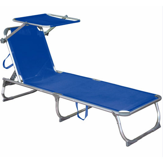 Garden Pleasure Sonnenliege + Dach Kiso Gartenliege Relaxliege Garten Liege blau