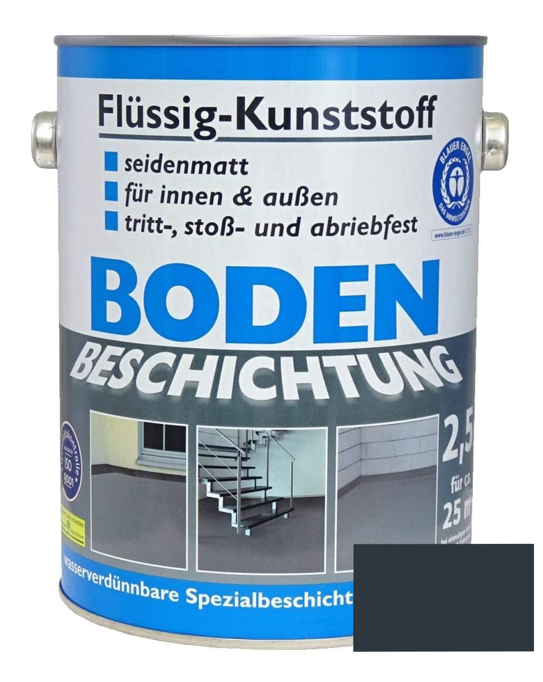 Flüssig Kunststoff 2,5L Bodenbeschichtung 25m² Betonfarbe Beton Beschichtung