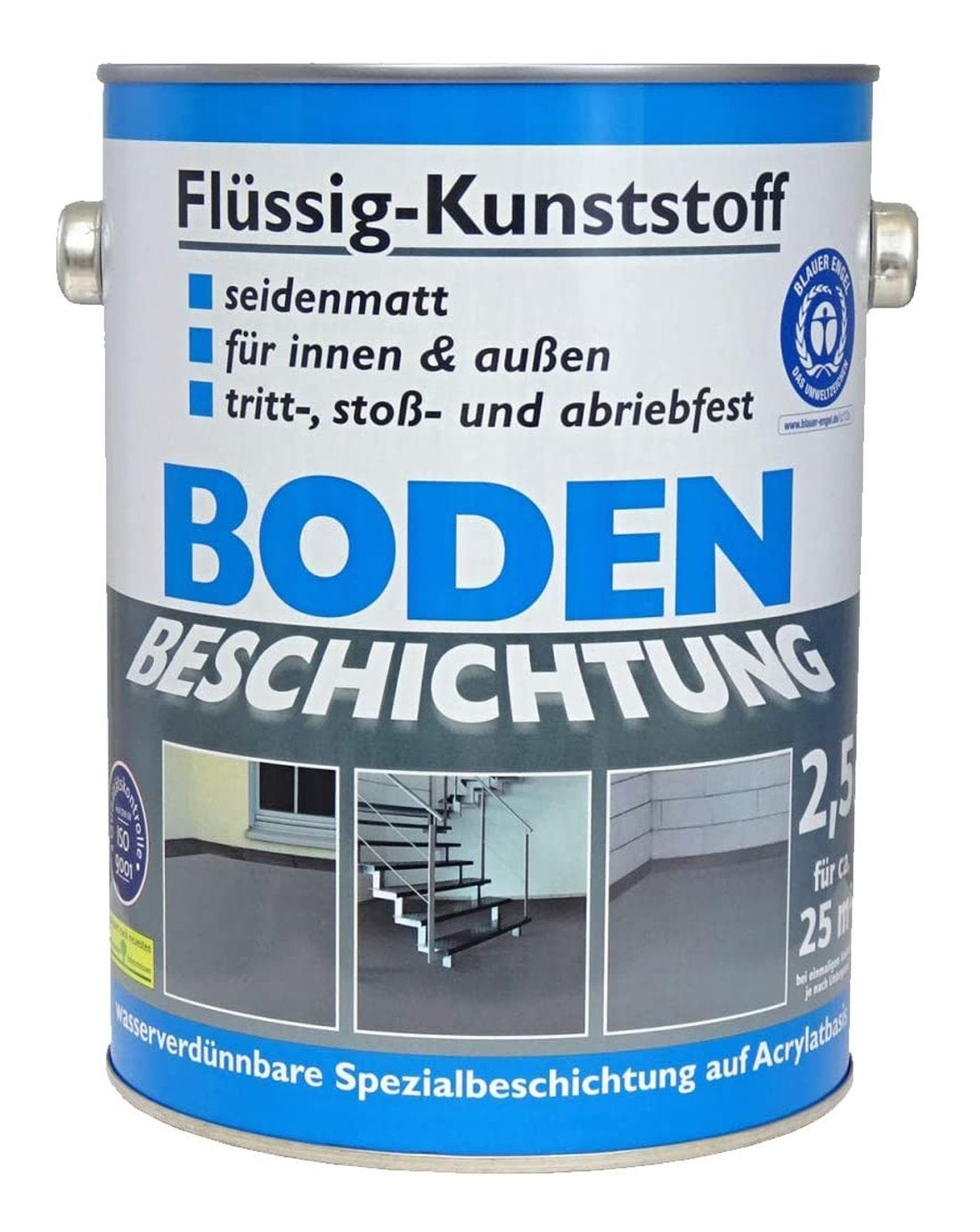 Flüssig Kunststoff 2,5L Bodenbeschichtung 25m² Betonfarbe Beton Beschichtung