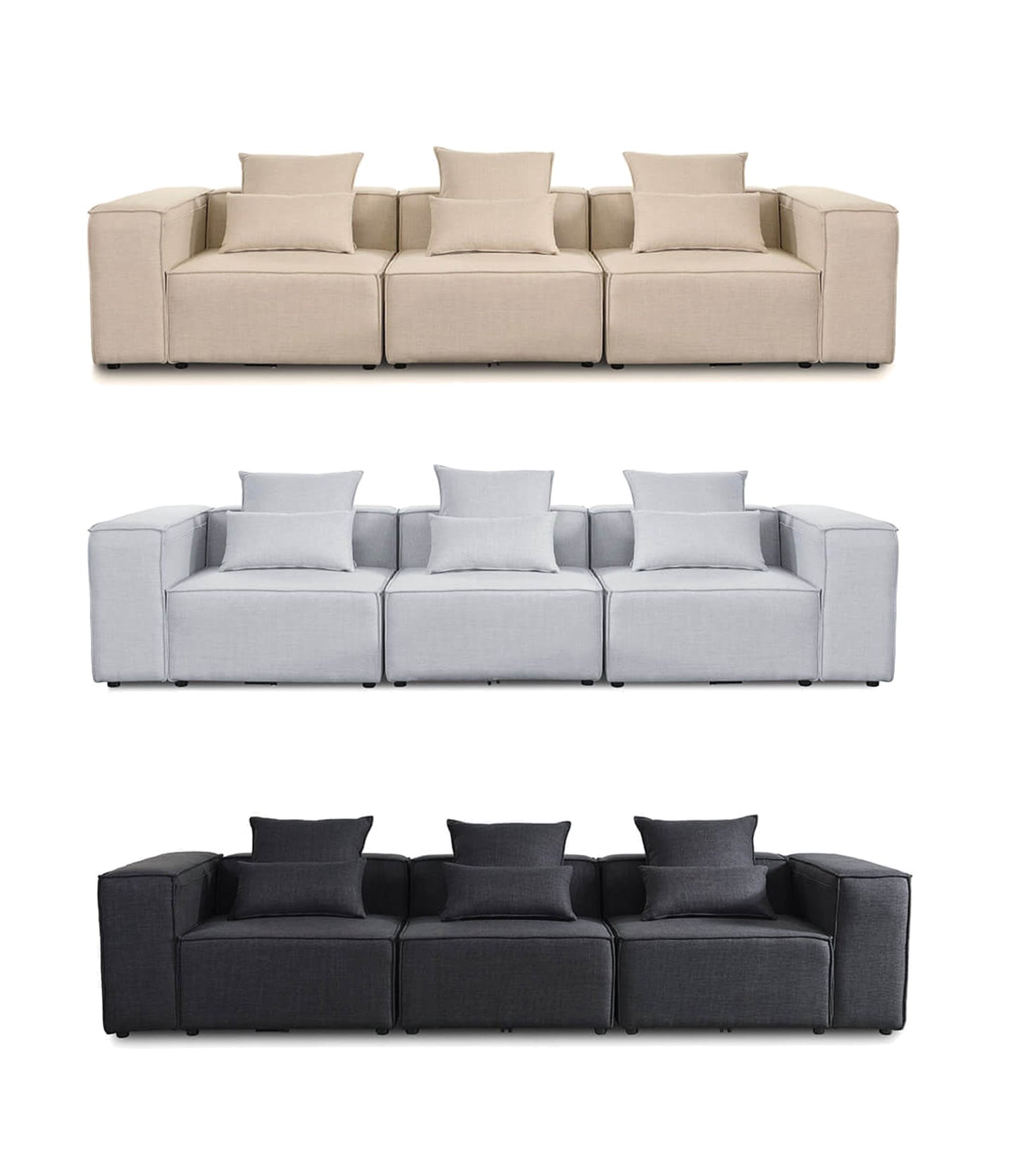 Modulares Sofa Cozy M 327x120 cm Wohnlandschaft Sofa Couch Wohnzimmer Garnitur