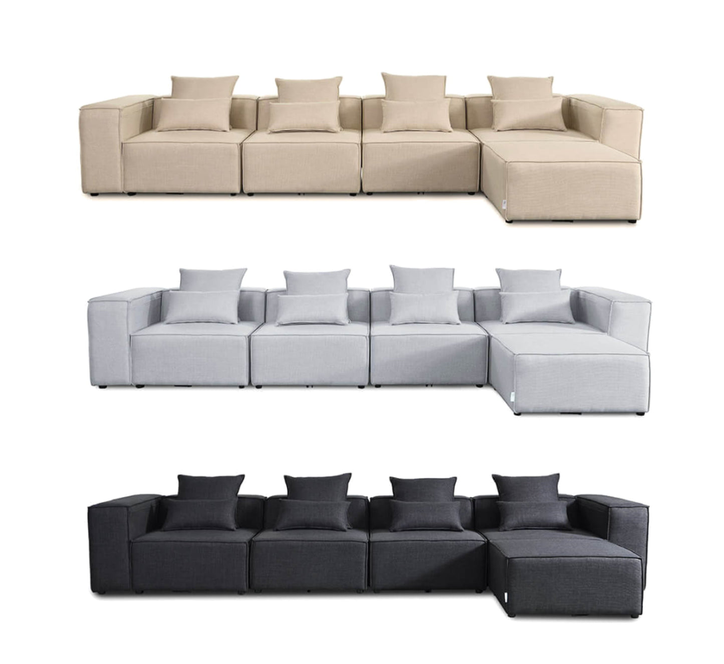 Modulares Sofa Cozy XL 414x207cm Wohnlandschaft Sofa Couch Wohnzimmer Garnitur