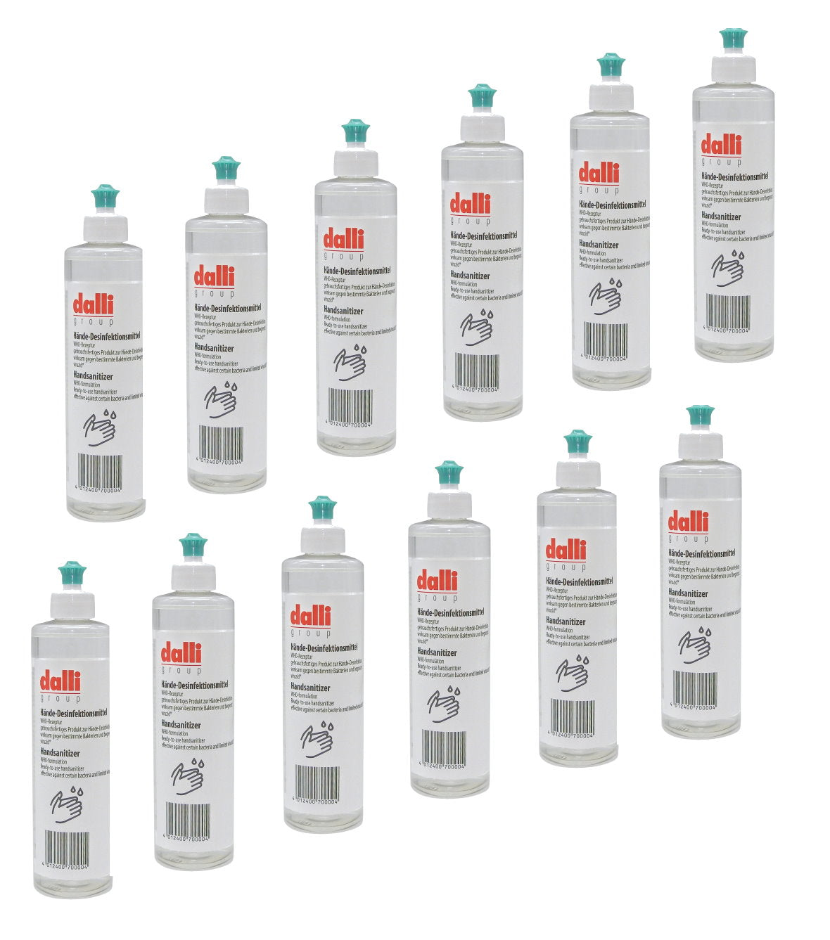 12x Hände Desinfektionsmittel 450ml Corona Viren Handdesinfektion WHO Rezeptur