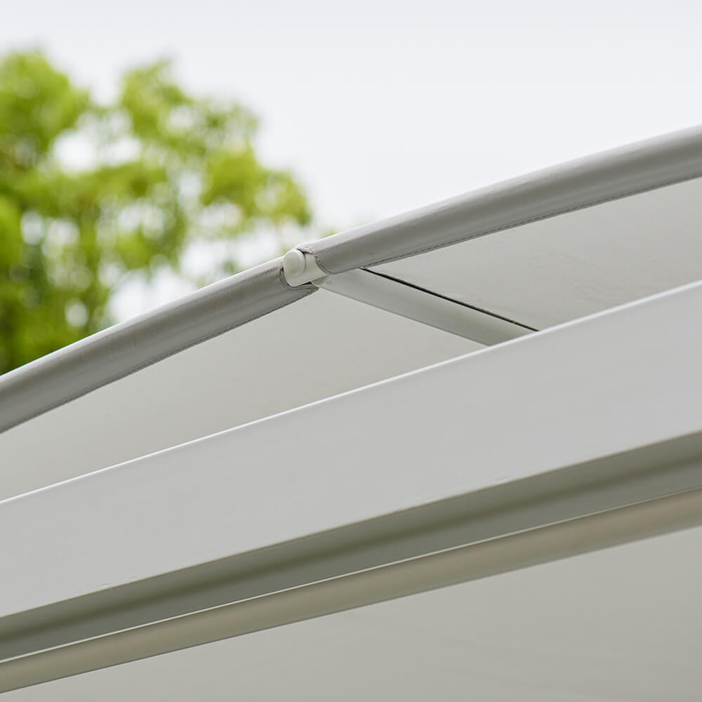 Pavillon Gartenliege Sonnenliege Relaxliege Lounge Sonnenbett Doppelliege weiss