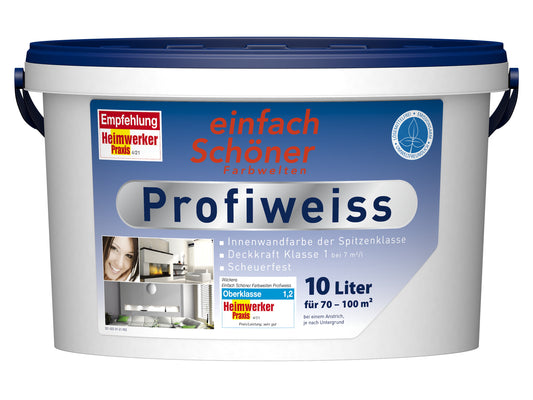 10l eS-Profi Wandfarbe Innenfarbe hochdeckend matt Dispersionsfarbe weiss Weiß