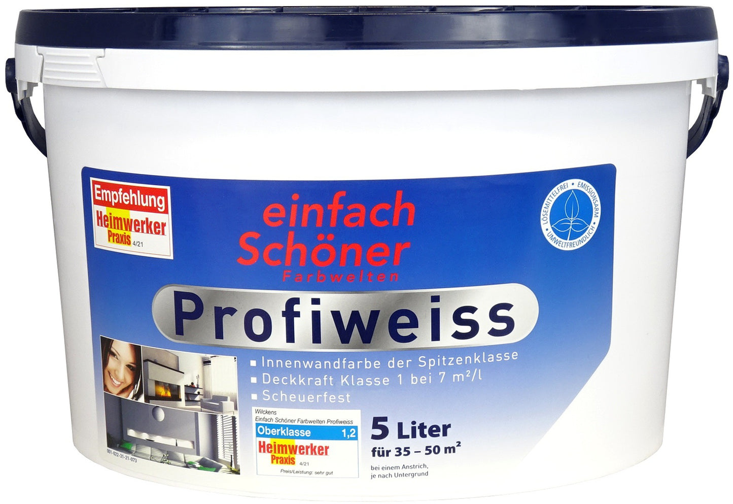 5l eS-Profiweiss Weiß Wandfarbe Innenfarbe hochdeckend matt Dispersionsfarbe
