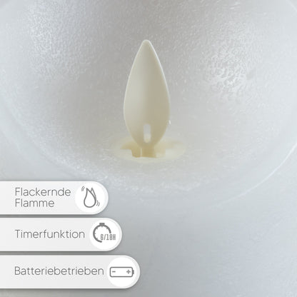 LED Echtwachskerze Wachskerze Stumpenkerze Kerze Timer flammenlos antik rosa