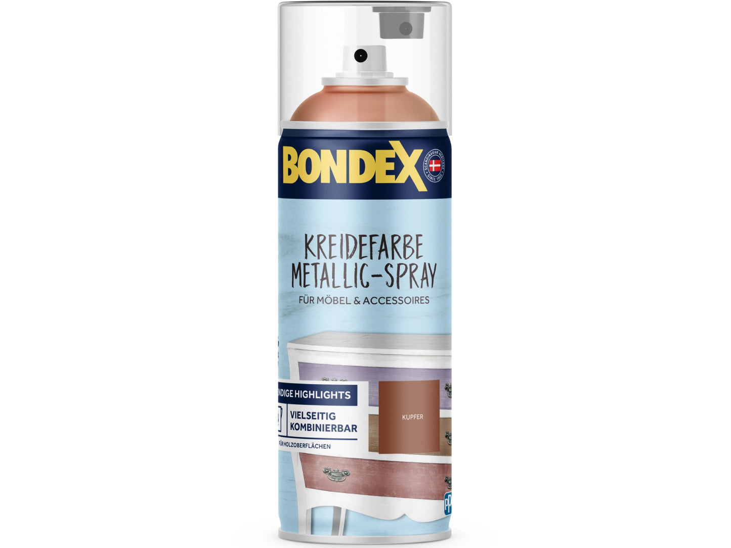 Bondex Kreidefarbe Metallic Spray Kupfer Vintage Holz Möbel Lack Farbe